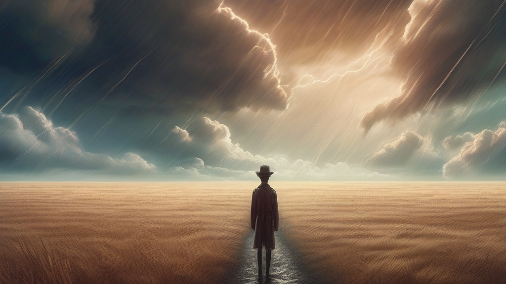 Dream example: Controlling weather patterns directly - Atmospheric dream scene illustration for "Controlling weather patterns directly". Theme: You find yo