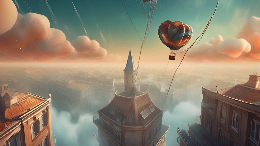 Dream example: Falling from a great height - Atmospheric dream scene illustration for "Falling from a great height". Theme: You find yourself sus