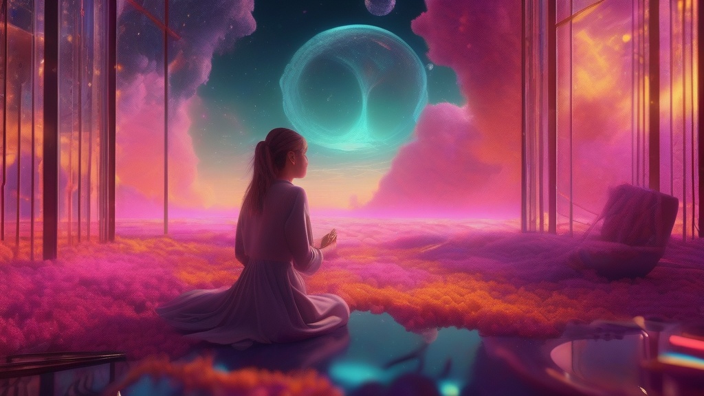 Dream example: Practicing skills in lucid state - Atmospheric dream scene illustration for "Practicing skills in lucid state". Theme: You find yoursel